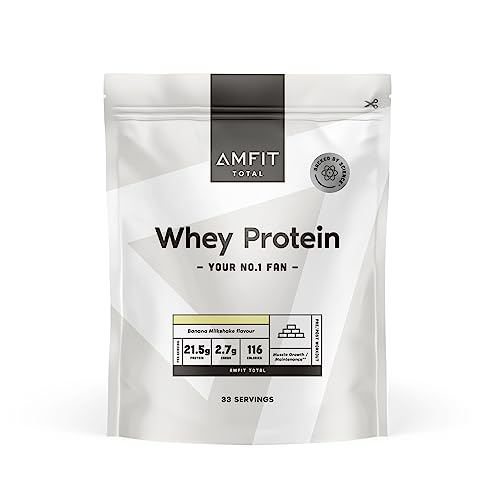 Amazon-Marke: Amfit Nutrition TOTAL Whey Protein Pulver, Geschmacksrichtung: Bananen-Milchshake, 33 portions, 1 kg (1er Pack)
