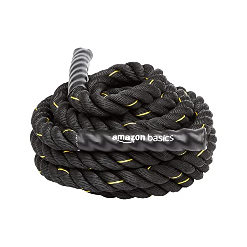 Amazon Basics - Trainingsseil Battle Rope, 12m x 3,8cm, Schwarz