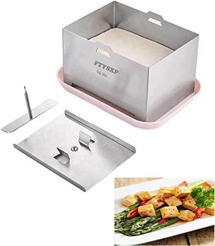 FTYSXP Tofu Presse -304 Edelstahl vegetarische Tofu Presse ohne Bisphenol A kann in der Spülmaschine gewaschen Werden (16 * 16 * 12 cm)