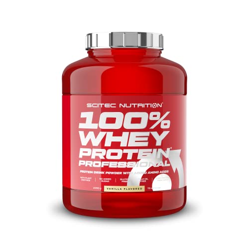 Scitec Nutrition 100% Whey Protein Professional mit extra zusätzlichen Aminosäuren und Verdauungsenzymen, glutenfrei, 2.35 kg, Vanille